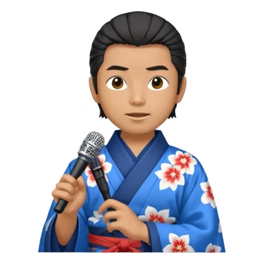 samurai singing with micro sticker