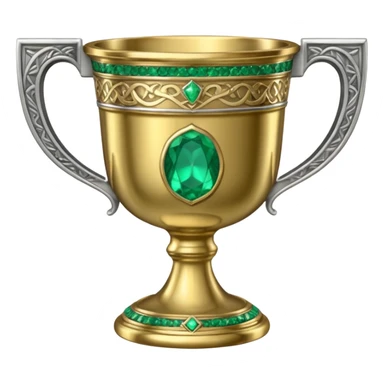 Chalice of Wisdom — silver cup + emerald rim sticker
