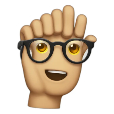 cool ironic glasses ok hand sticker