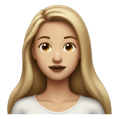 20 year old woman with long light brown hair and long face and big lips sticker