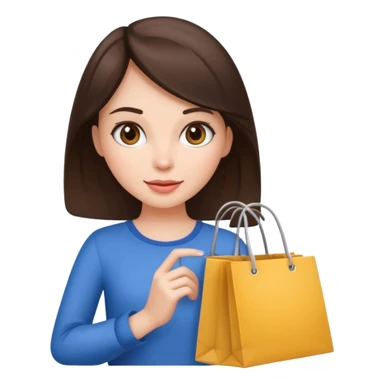 Girl shopping brunette sticker