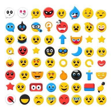 An animated sticker-style title for "The Emoji Movie Quiz" with popular emoji characters and quiz elements sticker