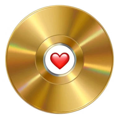 gold CD with a heart shape scratch sticker