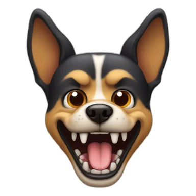 evil dog with sharp teeth sticker