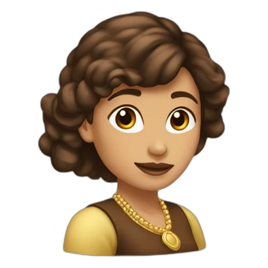 Mujer empresaria con aretes de oro de nariz respingada con tez morena clara y cabello marron liso sticker