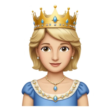 standing, Princess Diana with a crown sticker