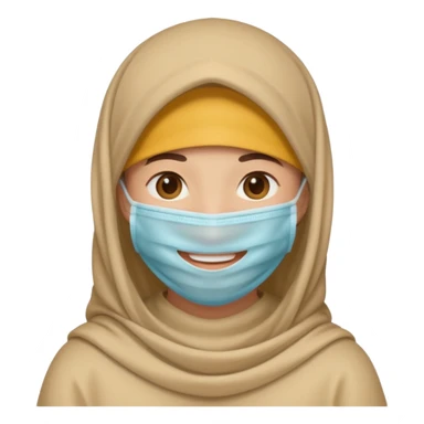 Face covering smiling sticker