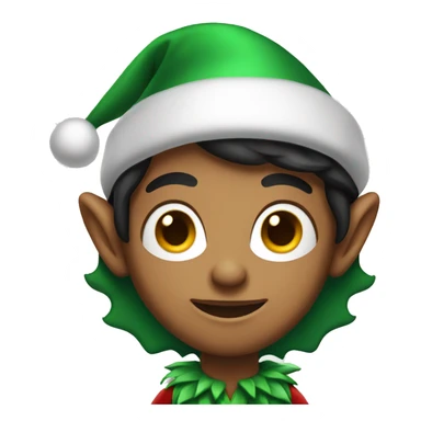 Dark hair Christmas elf sticker