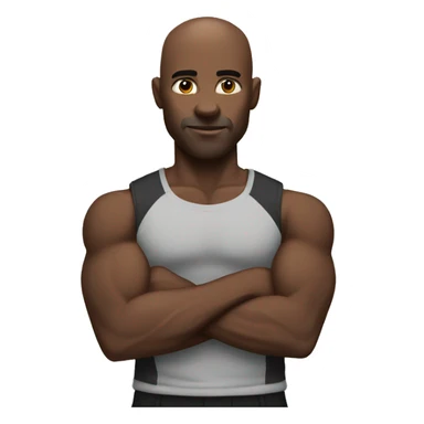 Muscular black bald man  sticker