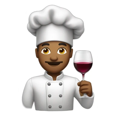 cook with glass of wine sticker