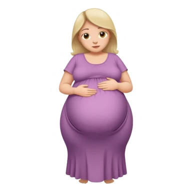 very heavily pregnant overdue woman with very large belly sticker