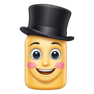 shampoo with a face and a top hat sticker