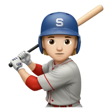 baseball player batting sticker