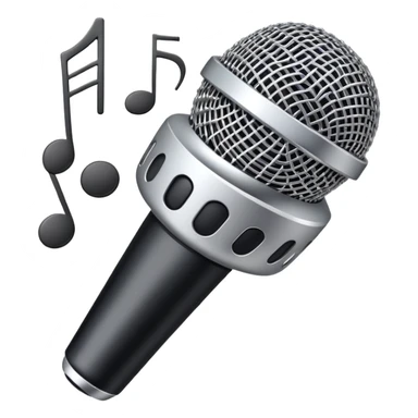 Microphone with musical notes for 'Baby' song sticker