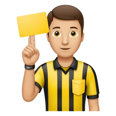 Эмодзи с изображением руки футбольного судьи, в которой жёлтая карточка из футбола sticker