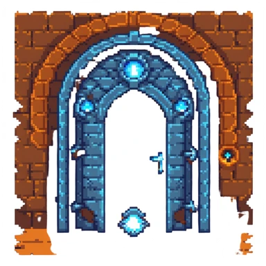 Blue dungeon gate from Solo Leveling, glowing mystical portal sticker