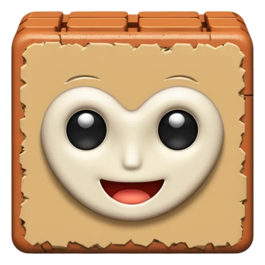 a fuzzy brick sticker