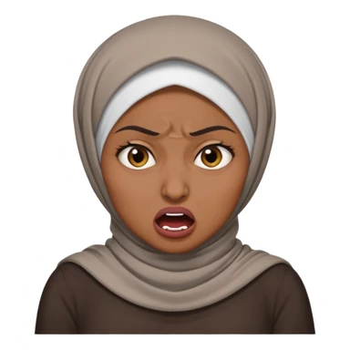 A hijabi woman choking herself out of frustration and anger sticker