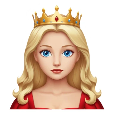 blonde queen blue eyes, red dress sticker