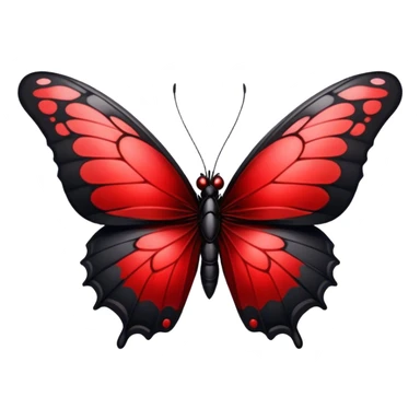 An Edgy crimson-blood-red obsidian-black beautiful butterfly sticker