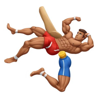 bodybuilder laying down abs exercise sticker