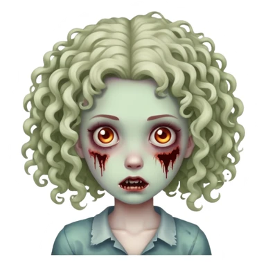 menina zumbi cacheada sticker
