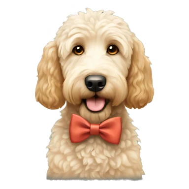Golden doodle with bow tie sticker