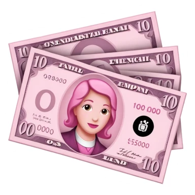 pink single money paper sticker