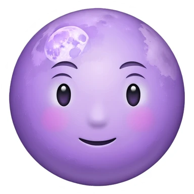 realistic Light purple moon sticker