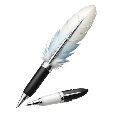 White feather ink pen sticker
