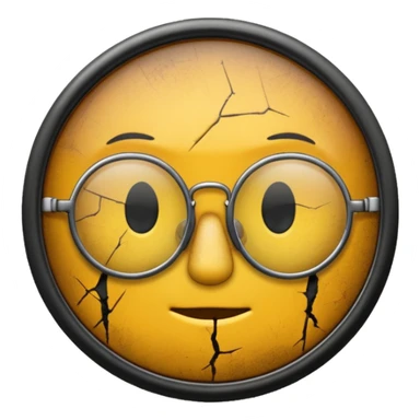 Circle black glasses with a scar without face  sticker