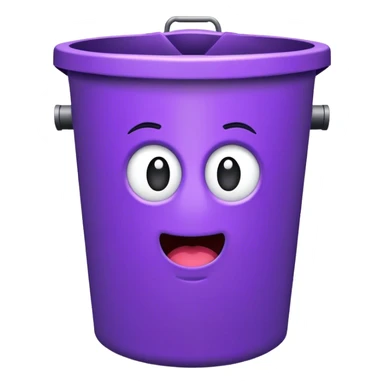 Purple trashcan sticker