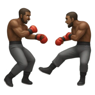 2 man fight sticker