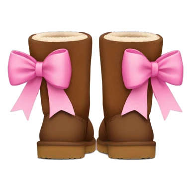 Brown ugg boots with pink bows sticker