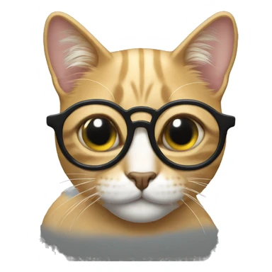 gato con lentes sticker