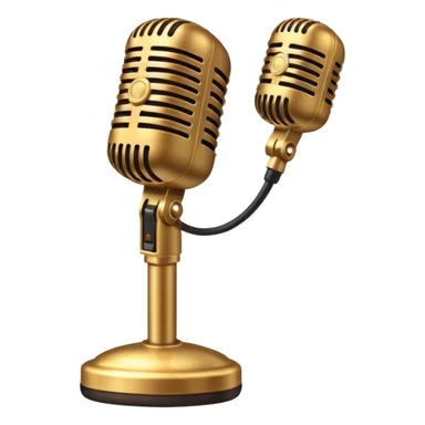 Vintage gold and brown Microphone sticker