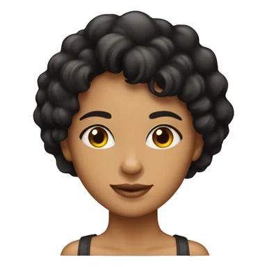 Mujer con pelo negro corto piel morena clara  sticker