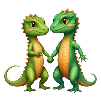 Romantic Lizard couple wear cute clothes  sticker