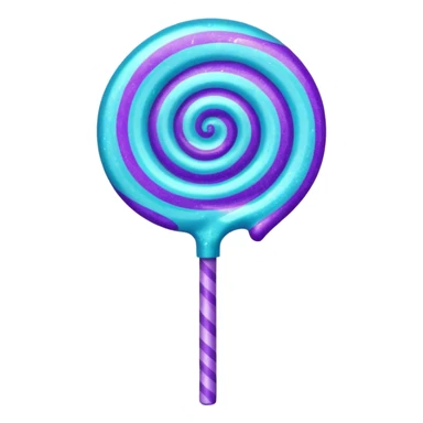 glitter cian and purple lolipop sticker