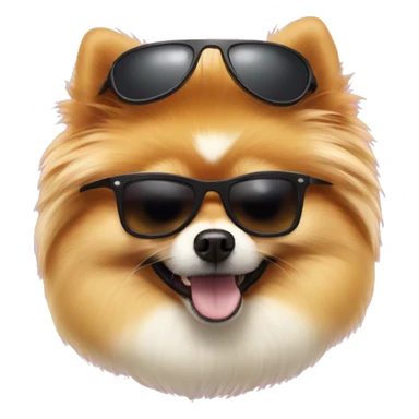 Pomeranian wearing sunglasses  sticker