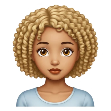 Light skin pretty black girl with short curly hair  sticker