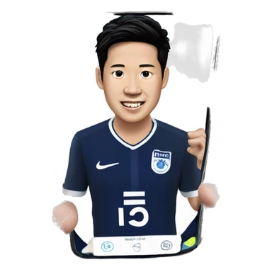 son heung min with a samsung s23 phone sticker