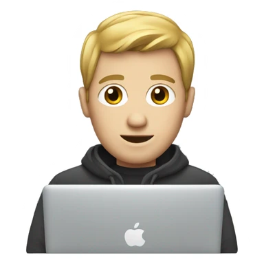 white man with macbook sticker