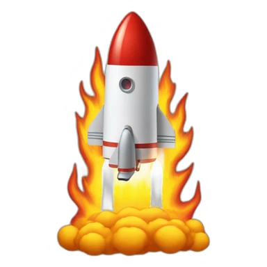 rocketship on fire sticker