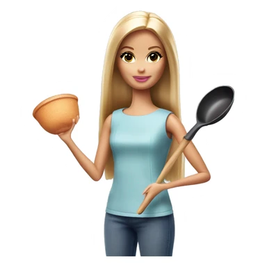 Barbie holding a frying pan sticker