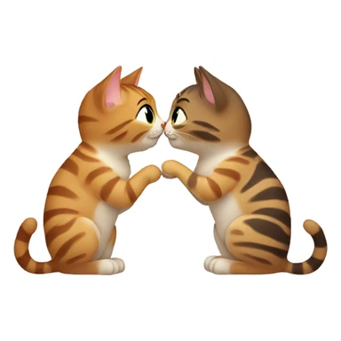 two cats kissing sticker