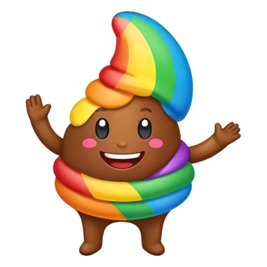 happy rainbow poop dancing sticker