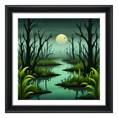 horror swamp sticker