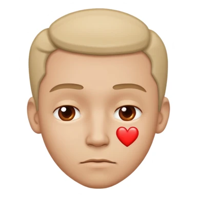 Face that has a heart but looks a bit sad whitout tears A man but not old sticker