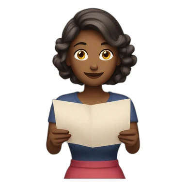 women reading love letter sticker